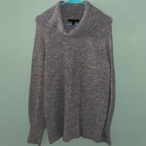TWO FOR ONE cowl neck sweaters, light gray & charcoal